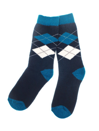 Blue Argyle Therma Feet Extra Warm Thermal Socks