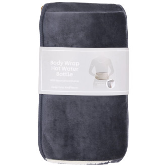 Plain Charcoal Fleece Hot Water Bottle Body Wrap