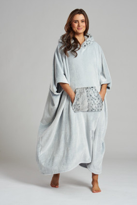 Snow Leopard Luxury Fleece Oversize Poncho