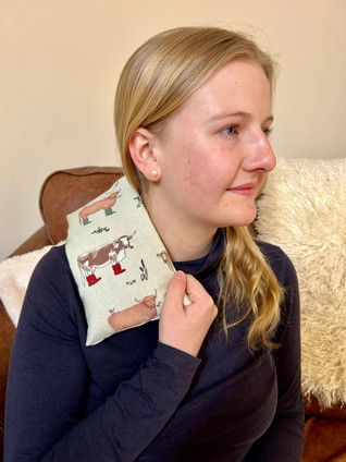 Wellie Boot Cows Cotton Wheat Bag: Lavender/Unscented