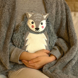 Grey Fox Furry Friend Novelty Hot Water Bottle