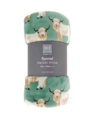 Highland Cows Flannel Fleece Throw 120x150cm