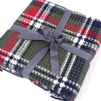 Liquorice Scotch Tartan Waffle Fleece Throw 130x170cm Liquorice Scotch Tartan Waffle Fleece Throw 130x170cm