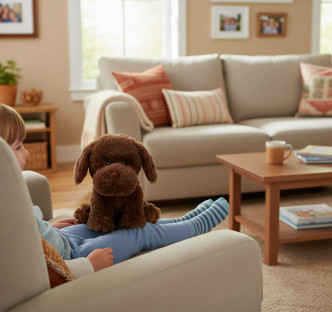 Cozy Plush Chocolate Labrador Microwavable Toy