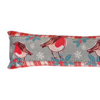 Robins & Holly Xmas Print Draught Excluder