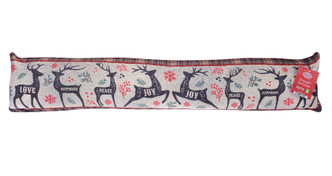 Peace & Joy Stags Xmas Print Draught Exclude