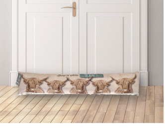 Highland Cattle Fleece Print Draught Excluder