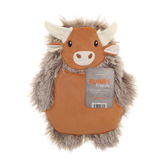Highland Cow Furry Friend Novelty Hot Water Bottle