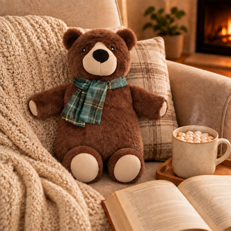 Brown Bear 3D Novelty Faux Fur Hot Water Bottle