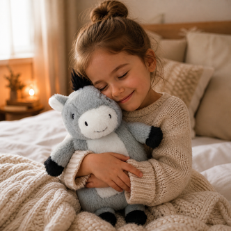 Grey Donkey 3D Novelty Faux Fur Hot Water Bottle