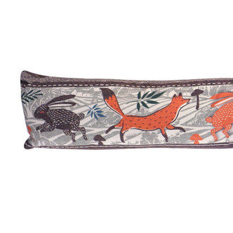Woodland Fox & Hare Print Fleece Draught Excluder