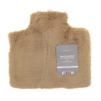 Camel Luxury Faux Fur Hot Water Bottle Hand Muff