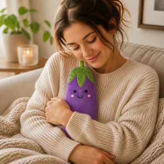 Aubergine Novelty Hot Water Bottle