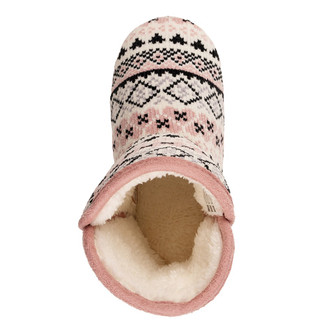 Womens Blush Fairisle Knit Slipper Boots