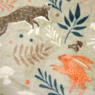 Woodland Animals Flannel Fleece Throw 120x150cm