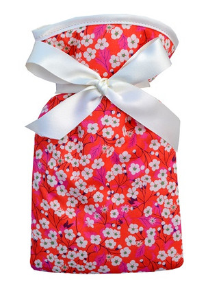 Mitsi Red Liberty Cotton Mini 0.5L Hot Water Bottle Mitsi Red Liberty Cotton Mini 0.5L Hot Water Bottle