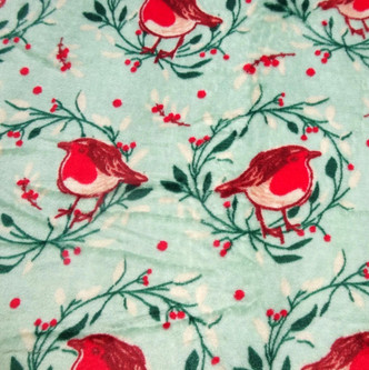 Festive Robins Flannel Fleece Throw 120x150cm