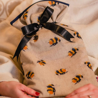 Honey Bees Print Padded Cotton 2L Hot Water Bottle