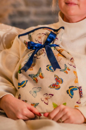 Exotic Butterflies Print Padded Cotton 2L Hot Water Bottle