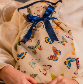 Exotic Butterflies Print Padded Cotton 2L Hot Water Bottle