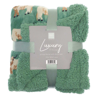 Highland Cows Sherpa Back Plush Throw 120x150cm