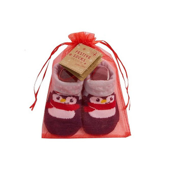 Babies Xmas Penguin Socks in Gift Bag