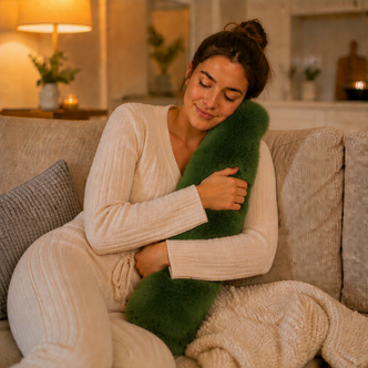 Emerald Luxury Faux Fur Long Hot Water Bottle