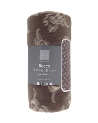 Mocha Highland Cow Lightweight Fleece Blanket 120x150cm