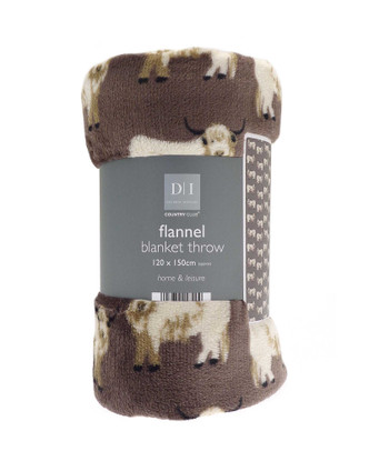 Brown Highland Cows Flannel Fleece Throw 120x150cm