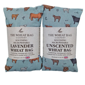 Highland Cattle Cotton Wheat Bag: Lavender/Unscented
