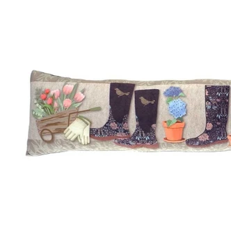Garden Wellies Fleece Draught Excluder