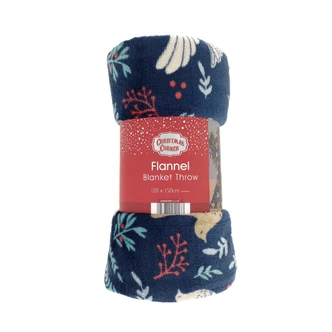 Festive Doves Flannel Fleece Throw 120x150cm