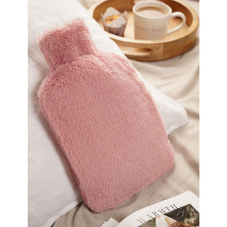Pink Faux Fur Hot Water Bottle Hand Muff