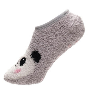 Grey Panda Design Non Slip Footsie Socks