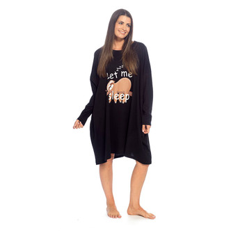 Black Let Me Sleep Sloth Oversize Nightie