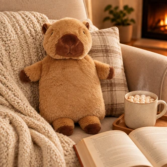 Capybara 3D Novelty Faux Fur Hot Water Bottle