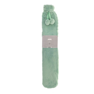 Mint Green Luxe Faux Fur Long Hot Water Bottle 
