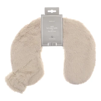 Truffle Cream Luxe Faux Fur Curved Hot Water Bottle