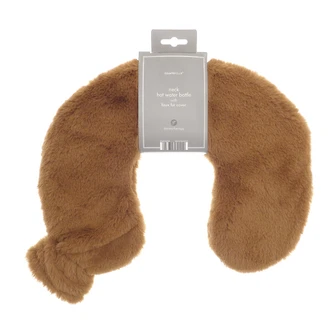 Ginger Biscuit Luxe Faux Fur Curved Hot Water Bottle