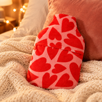 Love U Hearts Cuddlesoft Fleece 2L Hot Water Bottle