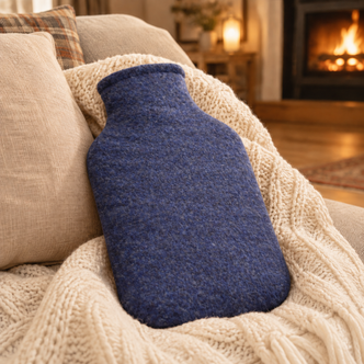 Blue Merino Wool 2L Hot Water Bottle