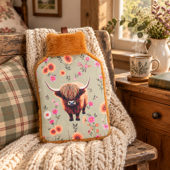 Meadow Highland Cow 2L Hot Water Bottle