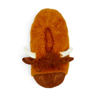 Highland Coo Faux Fur Soft Sole Ballerina Slippers