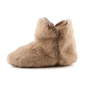 Caramel Plush Faux Fur Slipper Boots