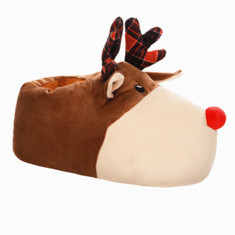 Adults Festive Reindeer 3D Novelty Slippers