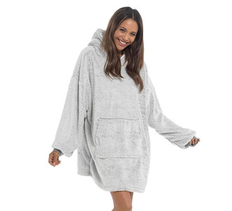 Grey Sherpa Fleece Oversized Snuggle Hoody