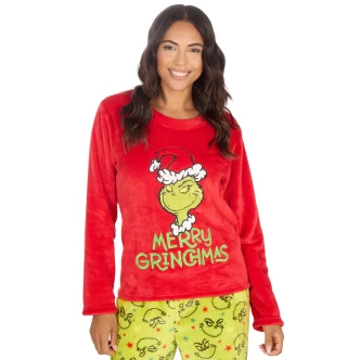 Christmas Grinch Plush Fleece Lounge Set