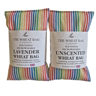 Rainbow Stripe Cotton Wheat Bag: Lavender/Unscented