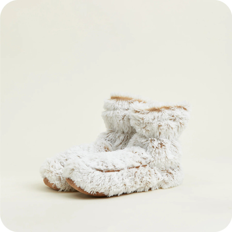 Warmies Beige Fur Microwavable Slipper Boots 