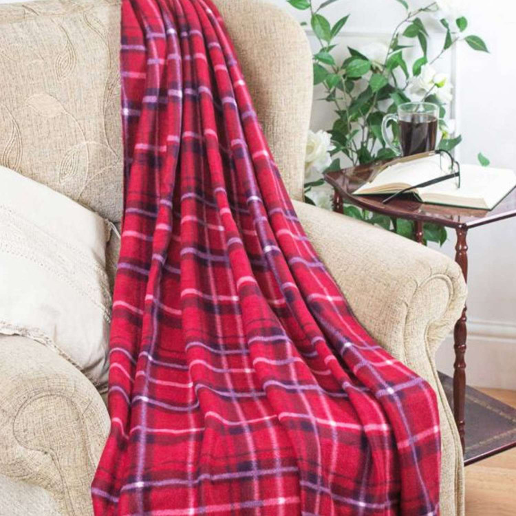 Red Tartan Fleece Picnic Blanket 120x150cm
